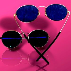 Ray Ban silver +2.5 dark blue progressive lens sunglass readers